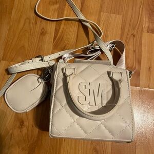 Steve Madden Cream Crossbody Bag with Quilted Design